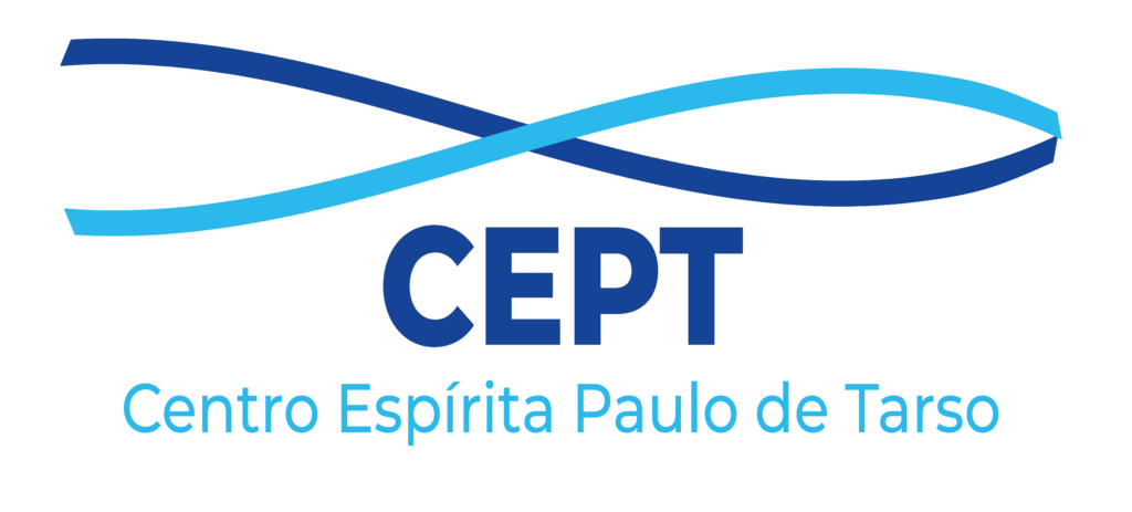Logotipo do Centro Espírita Paulo de Tarso com duas linhas azuis formando um peixe.